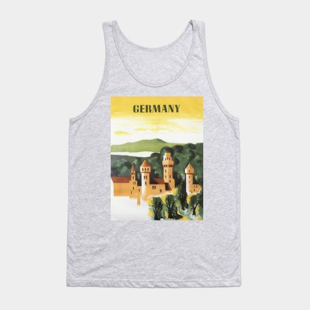 Vintage Travel Poster, German Castle Tank Top by MasterpieceCafe